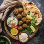 Crispy Falafel with Lemon-Tahini Sauce and Homemade Pita