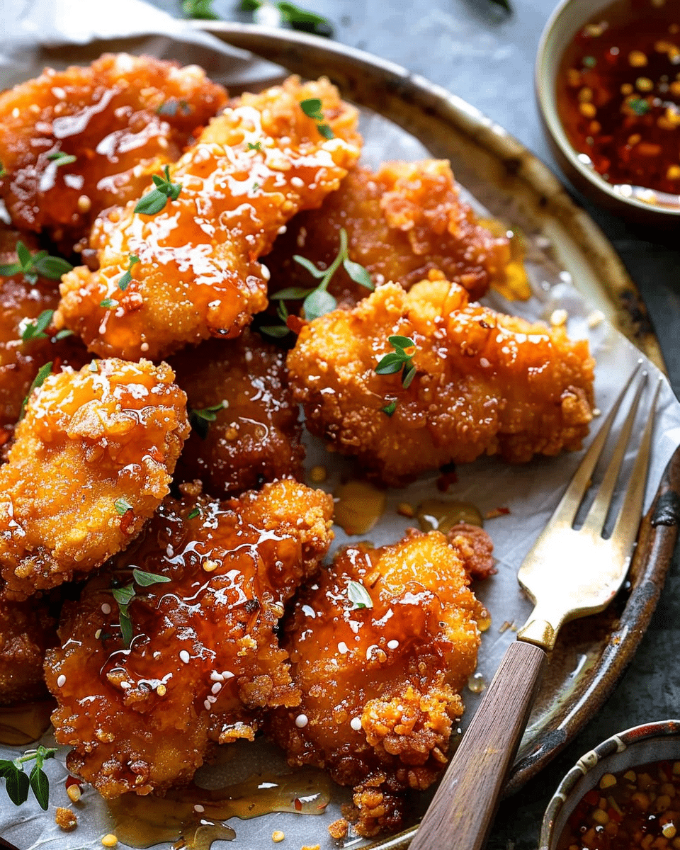 Baked Crunchy Hot Honey Chicken