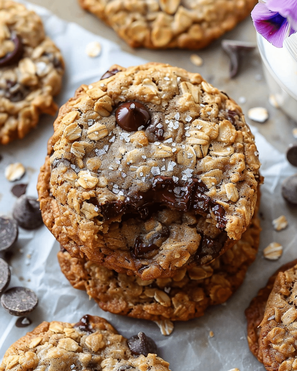 Giant Chewy Oatmeal Chocolate Chip Cookies