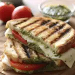 Pesto, Mozzarella and Tomato Panini