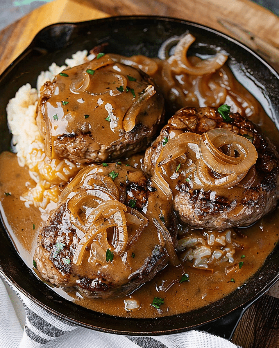 Hamburger Steaks with Onion Gravy