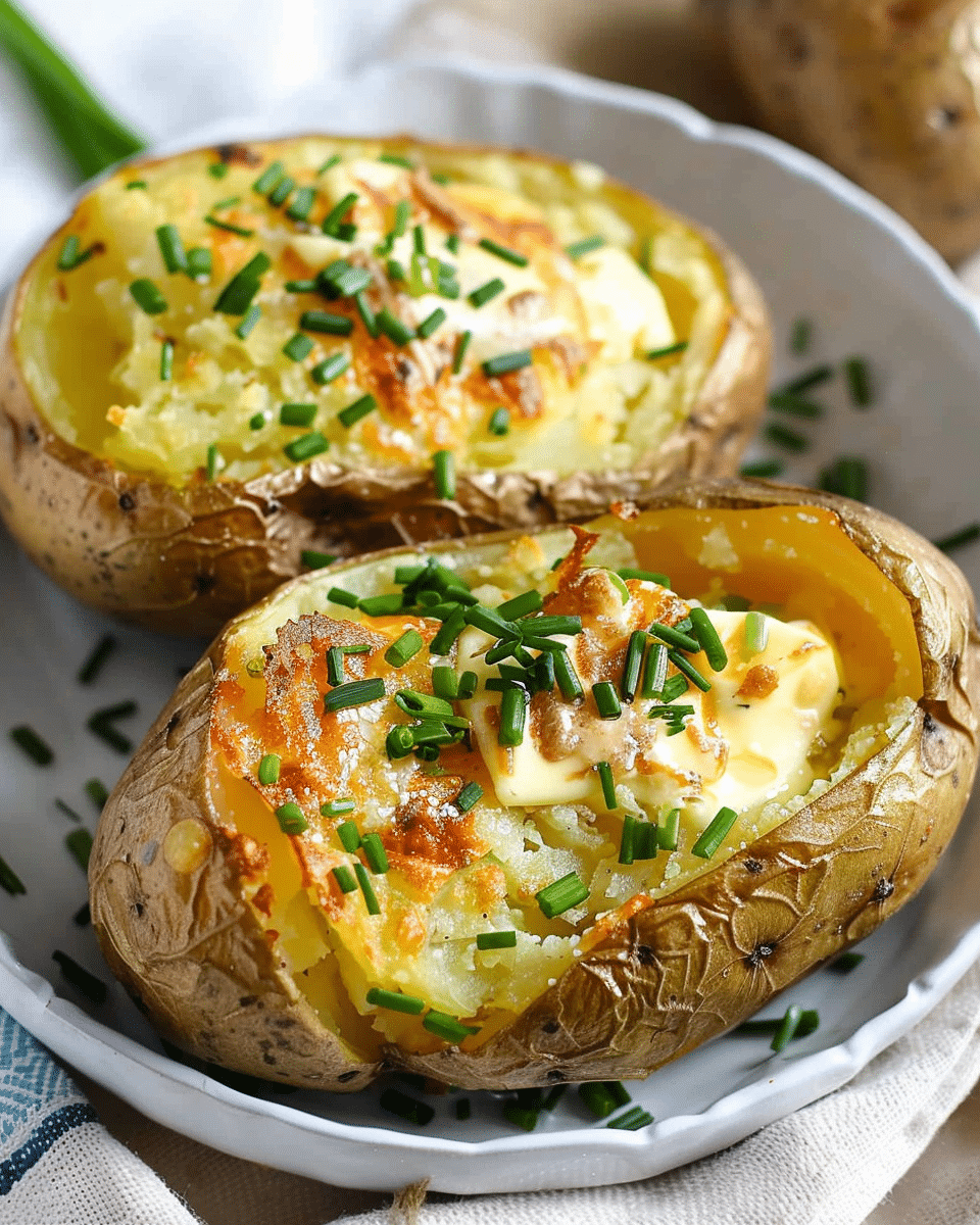 Baked Potatoes with Butter and Chives
