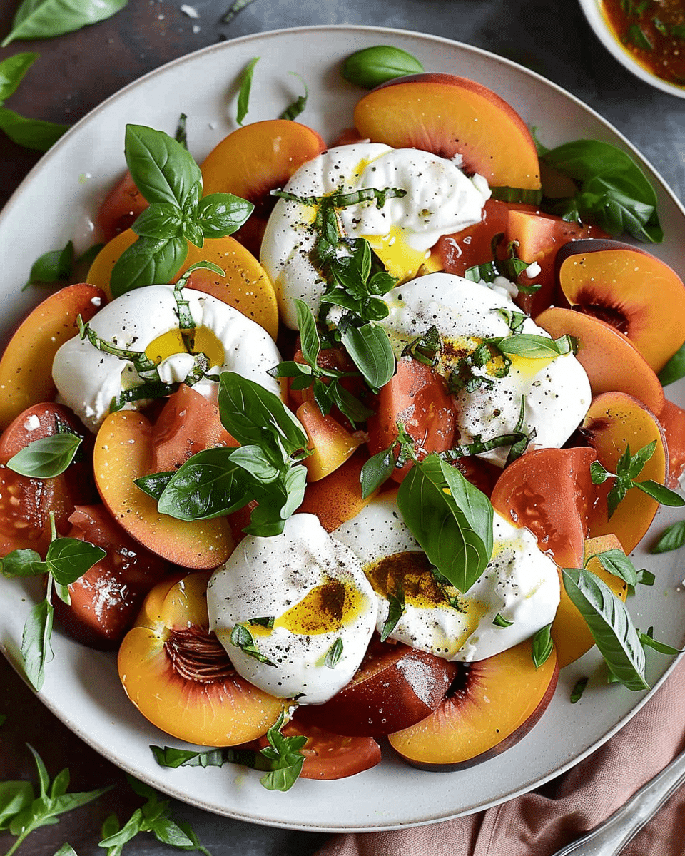 Burrata Caprese Salad with Peaches