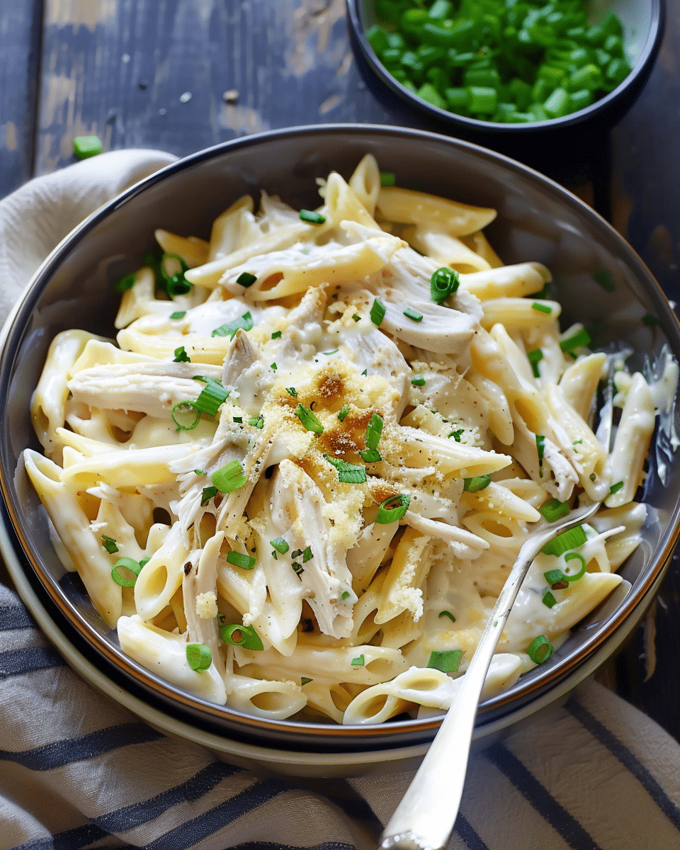 Leftover Turkey Alfredo Pasta