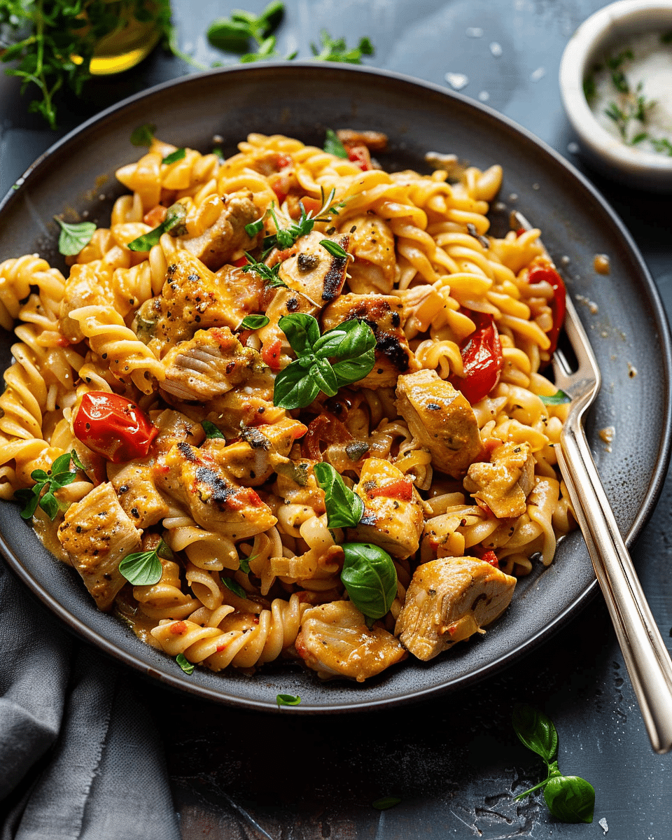 Lighter Creamy Cajun Chicken Pasta