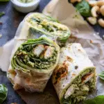 Pesto Chicken and Avocado Salad Wraps