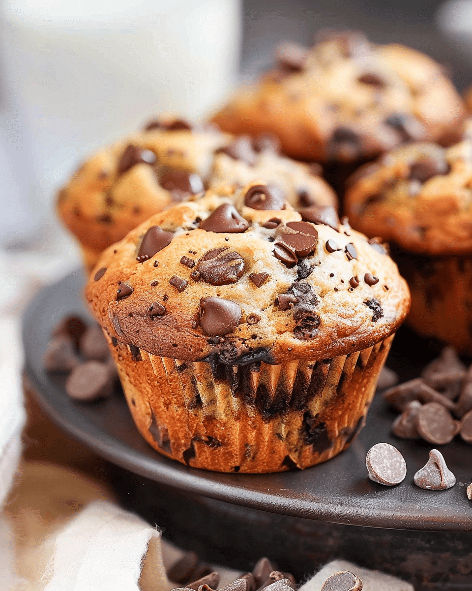 Moist Banana Chocolate Chip Muffins