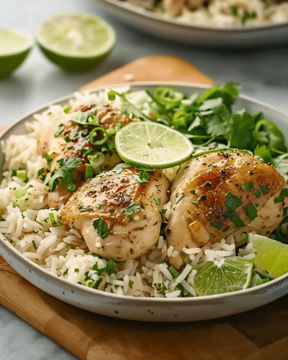 Slow-Cooker Lime Garlic Chicken with Rice