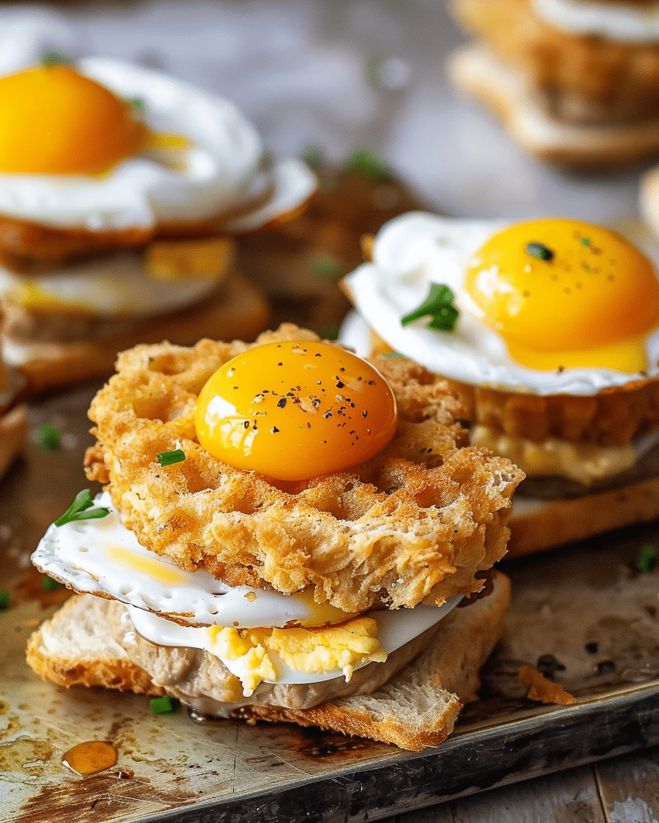 Fried Quail Egg Mini Breakfast Sandwiches