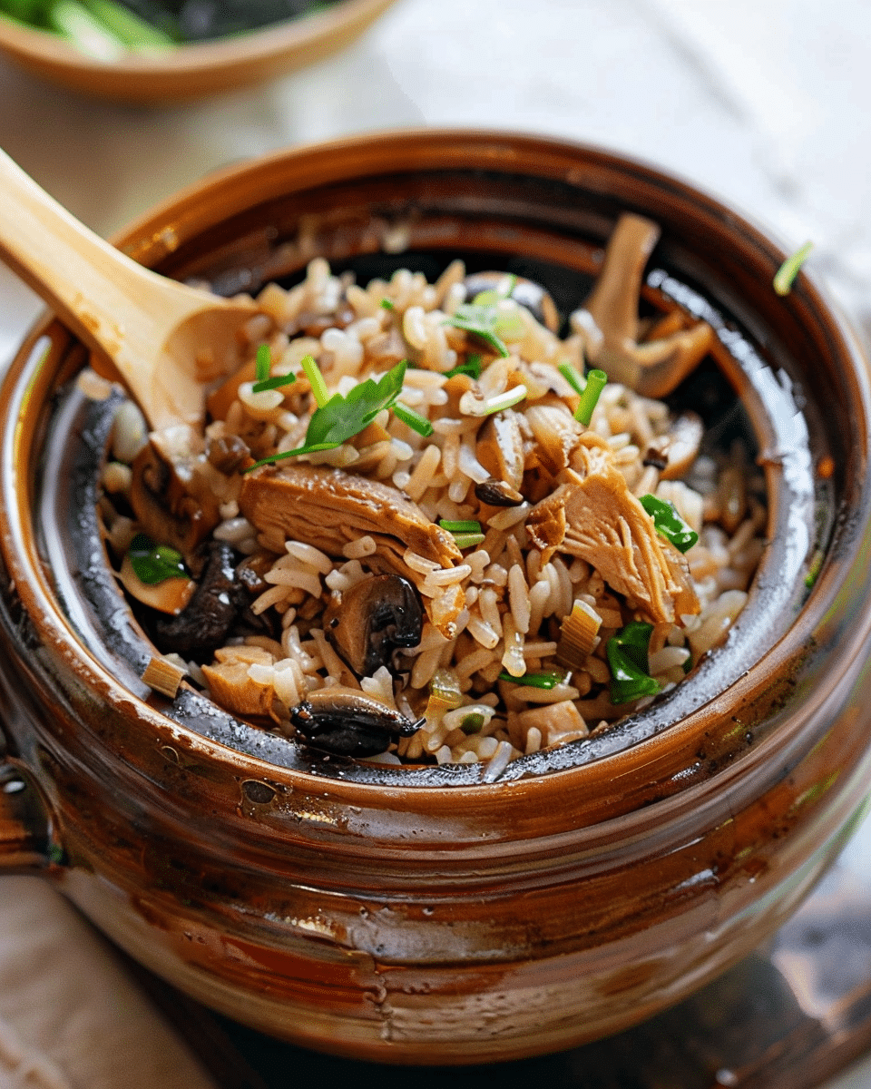 Chicken and Mushroom Clay Pot Rice