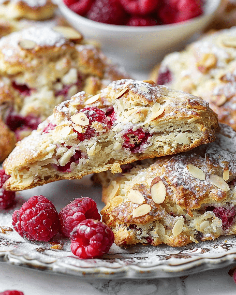 Homemade Raspberry Almond Scones