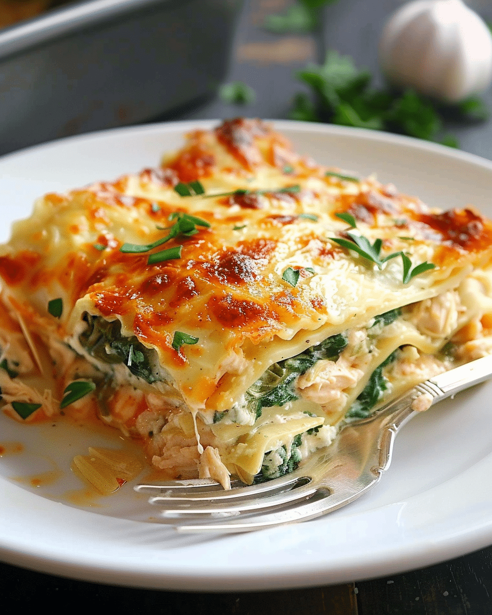 Leftover Chicken, Spinach and Artichoke Lasagna
