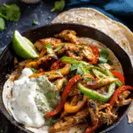 Skillet Chicken Fajitas with Creamy Jalapeño Verde Sauce