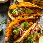 Crockpot Crispy Chicken Tinga Tacos with Jalapeño Avocado Crema