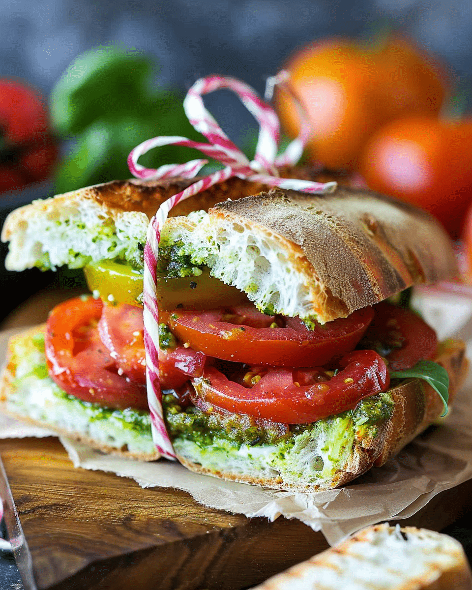 Heirloom Tomato Sandwich with Pesto Aioli