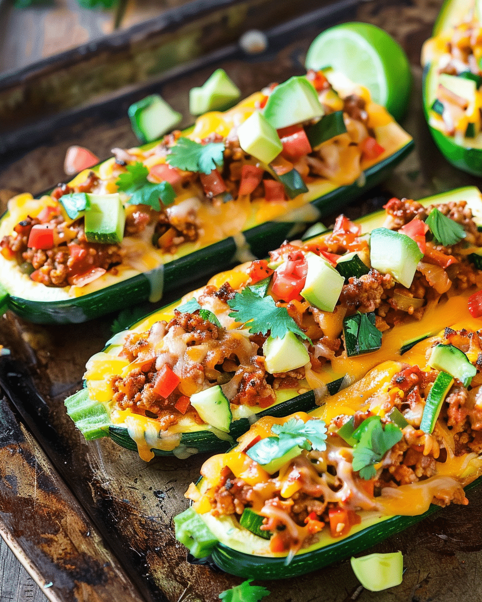 Taco Stuffed Zucchini Boats