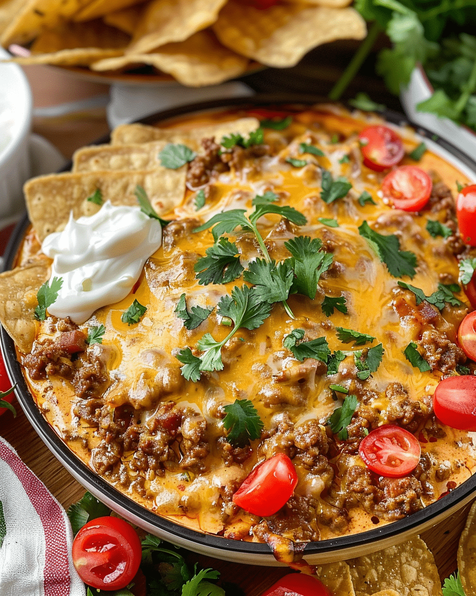 Cheesy Beef Taco Dip