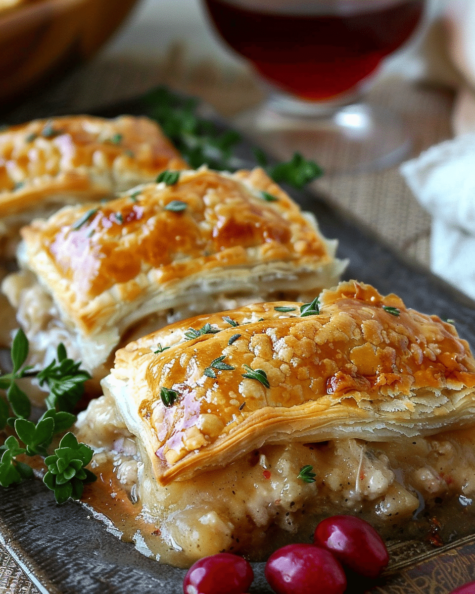 Leftover Turkey Hand Pies with Puff Pastry