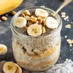 Overnight Chia Oats with Peanut Butter and Bananas