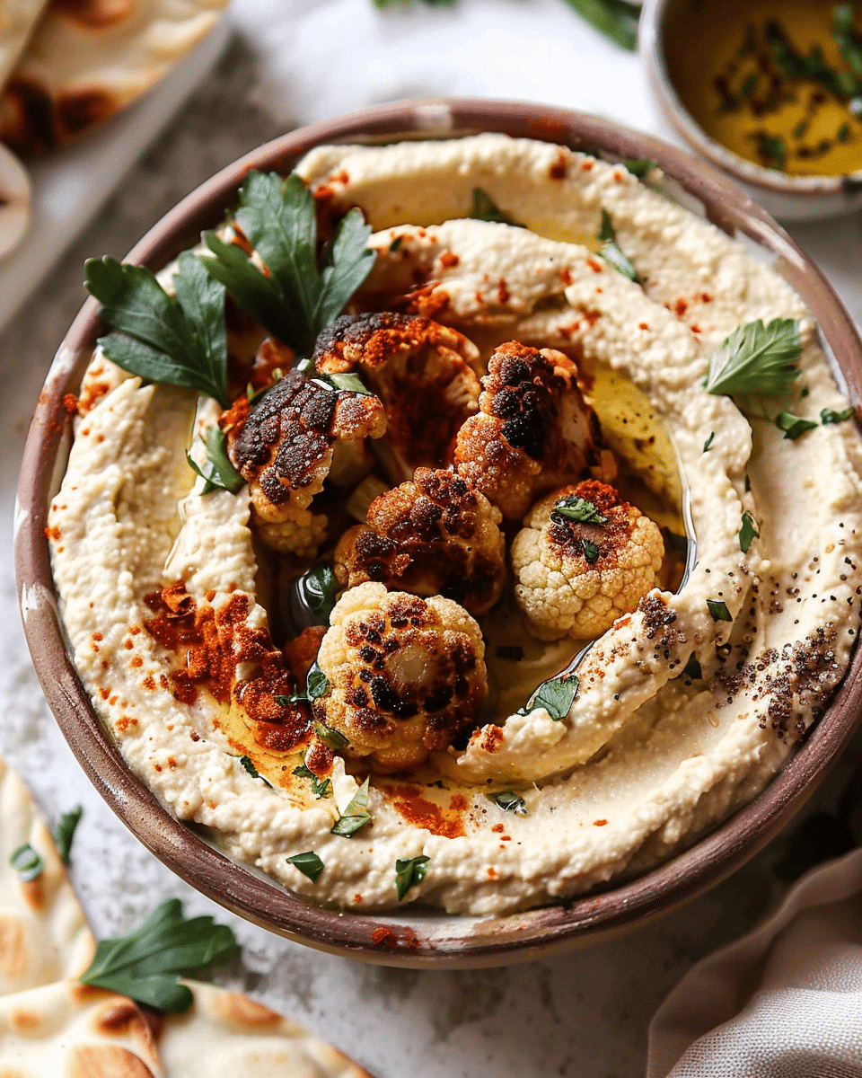 Crispy Roasted Cauliflower Hummus