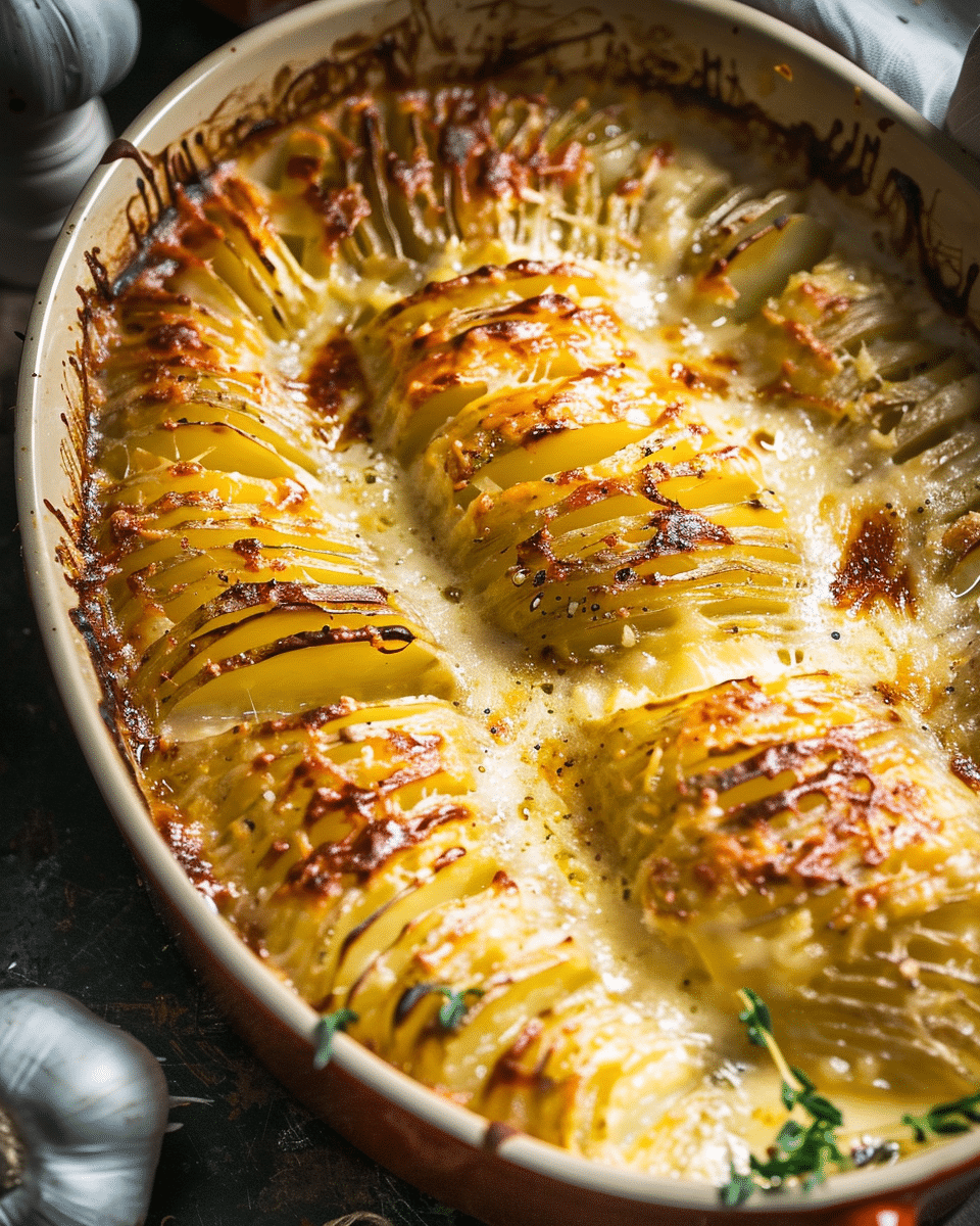 Hasselback Potato Gratin