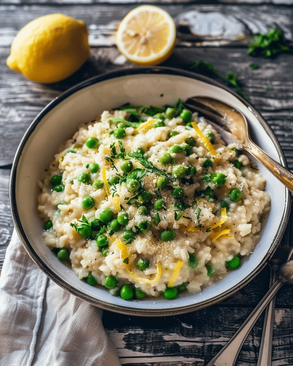 Lemon Parmesan Risotto with Peas