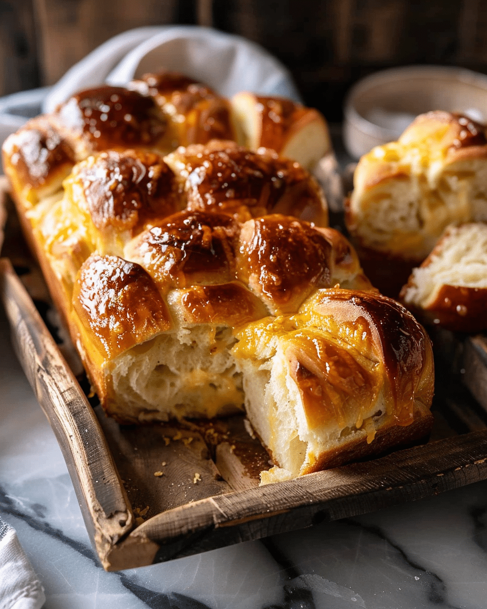 Salted Honey Butter Cheddar Brioche Rolls