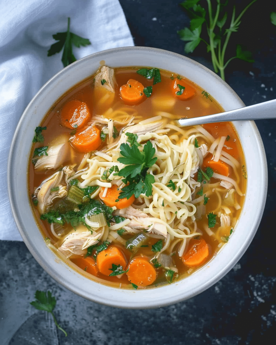 Leftover Roast Chicken and Noodle Soup