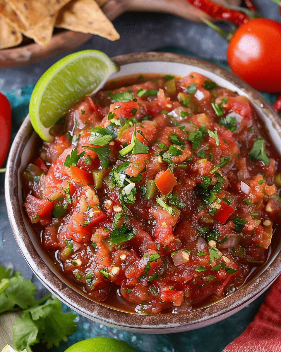 Salsa Picante Recipe Cooked with Fresh Tomatoes