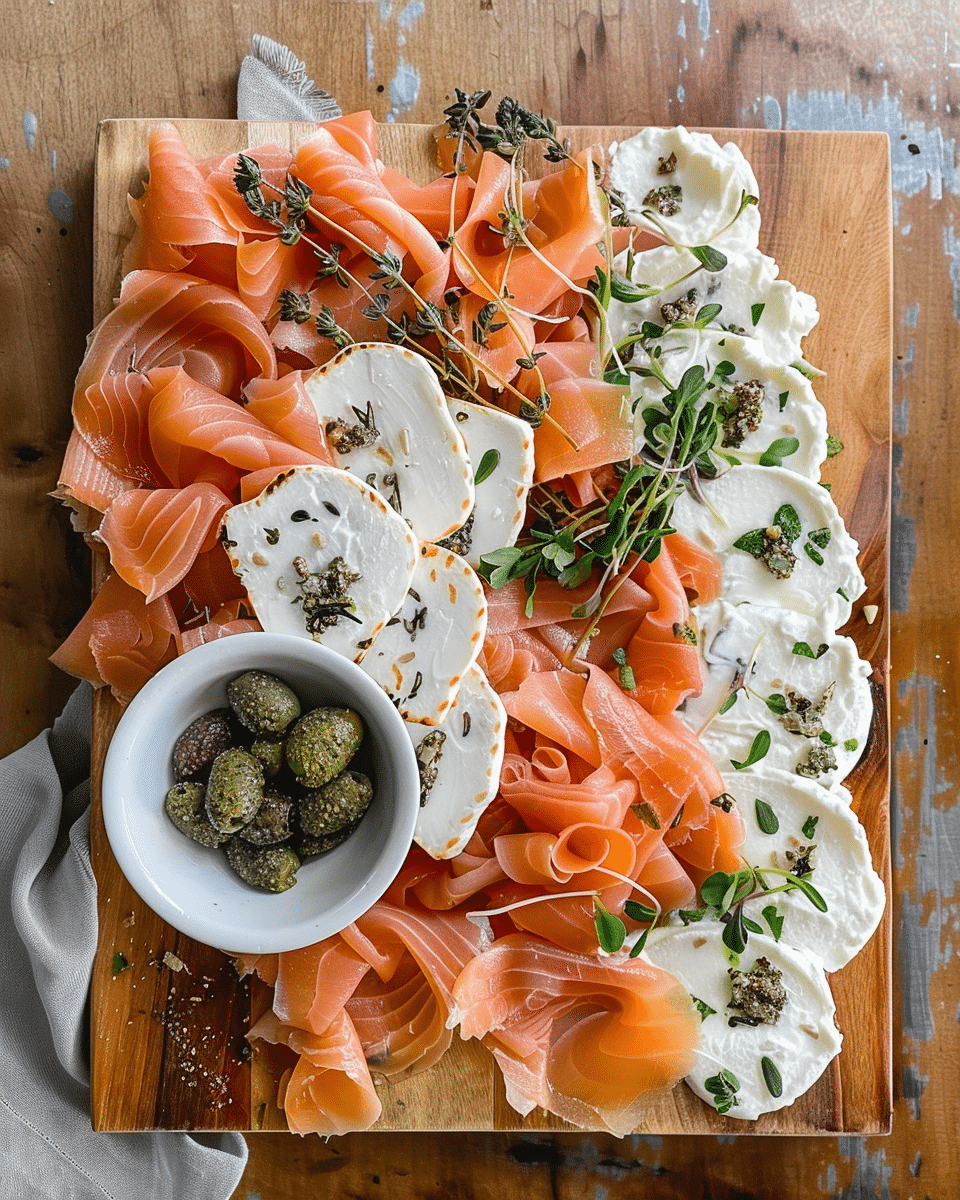 Smoked Salmon Cream Cheese Board