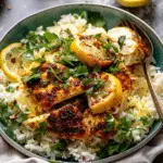 Crispy Feta with Lemon Pepper Chicken and Rice