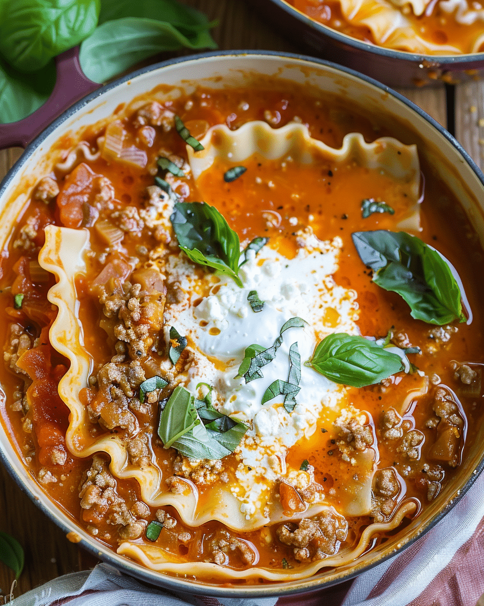 One Pot Lasagna Soup