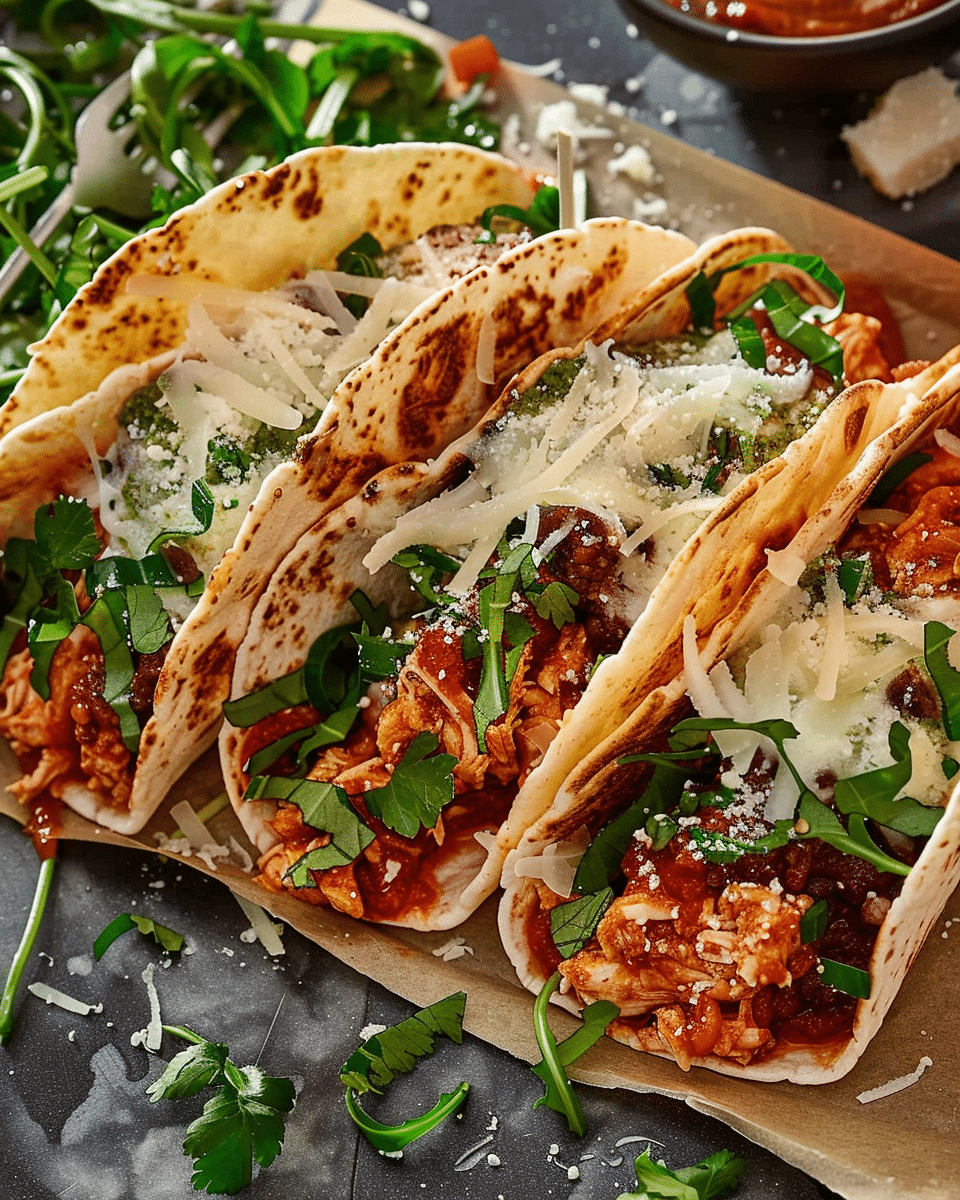 Chicken Parm Smashed Tacos Recipe