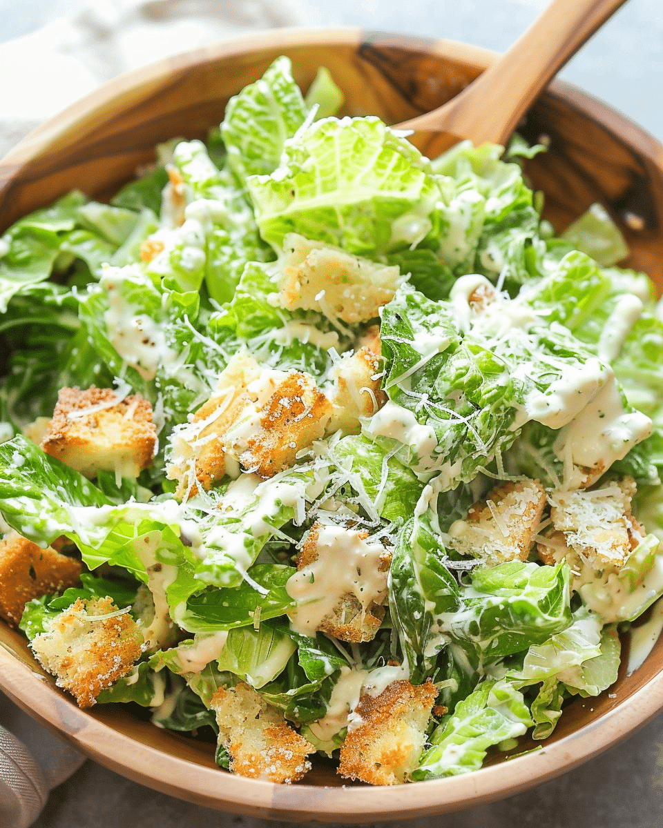 Creamy Caesar Salad with Garlic Panko