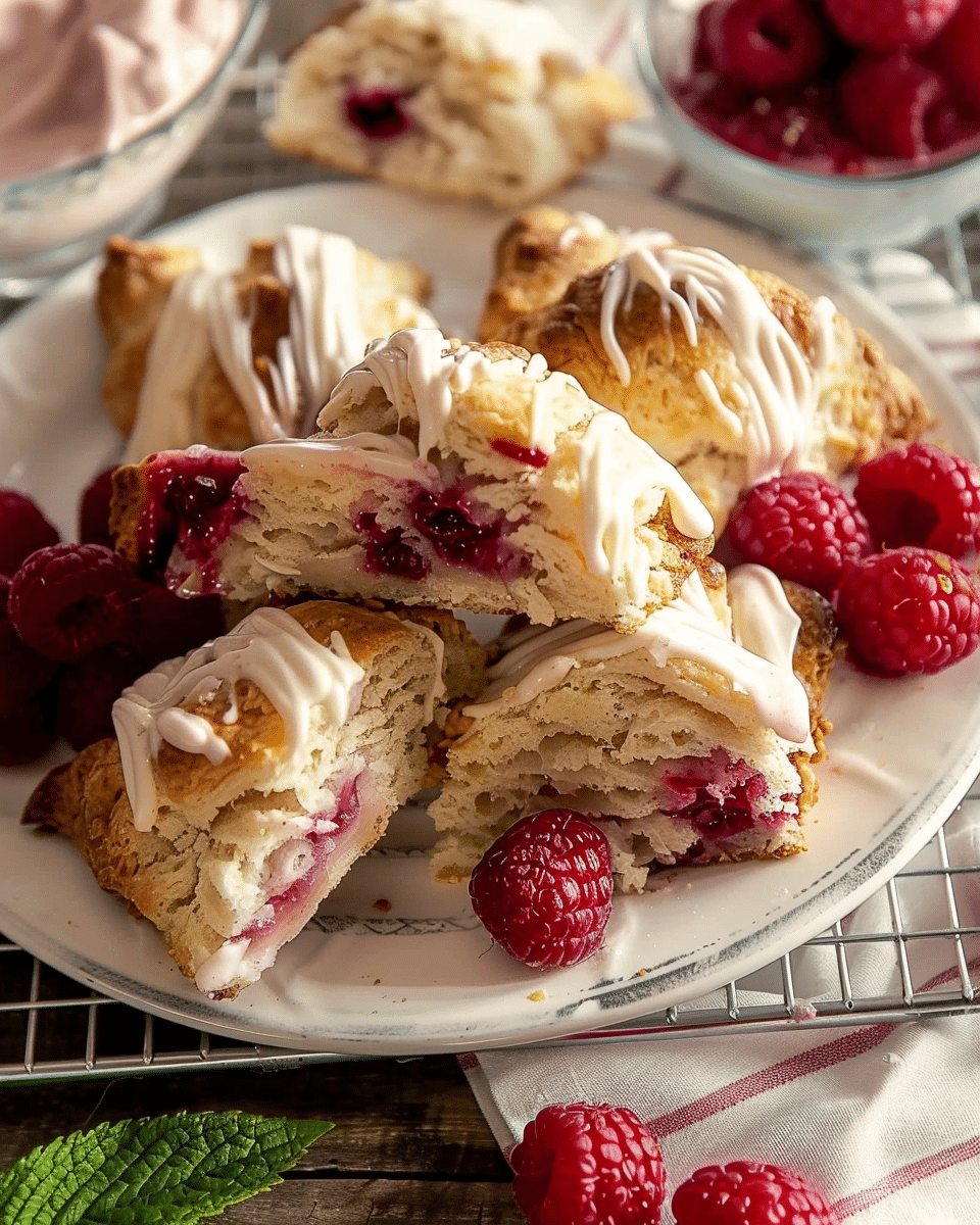 Layered Raspberry Scones