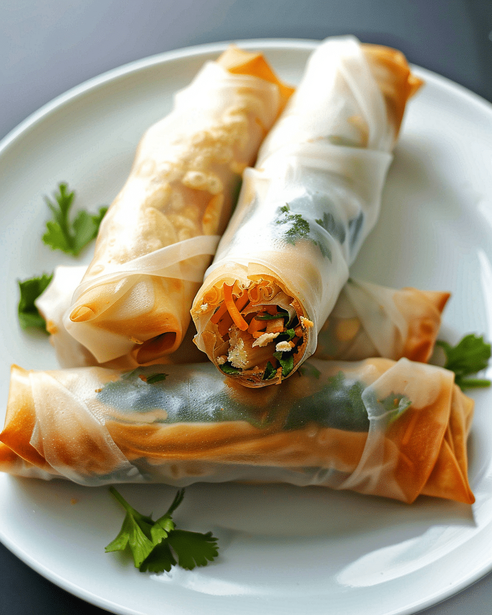 Leftover Chicken Spring Rolls