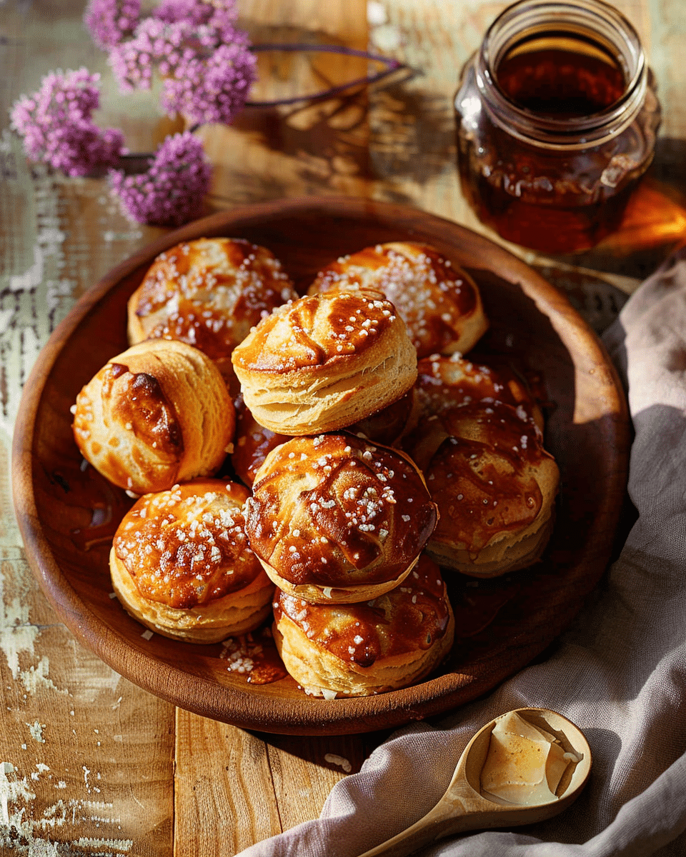 Salted Pretzel Honey Butter Biscuits