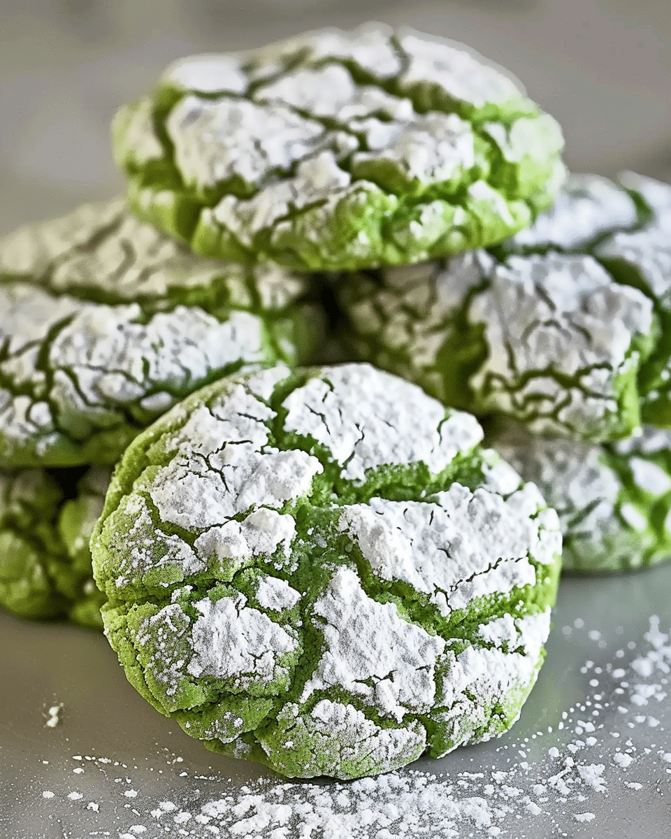 Green Cake Mix Crinkle Cookies