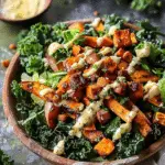 Sweet Potato Kale Salad with Creamy Honey Mustard