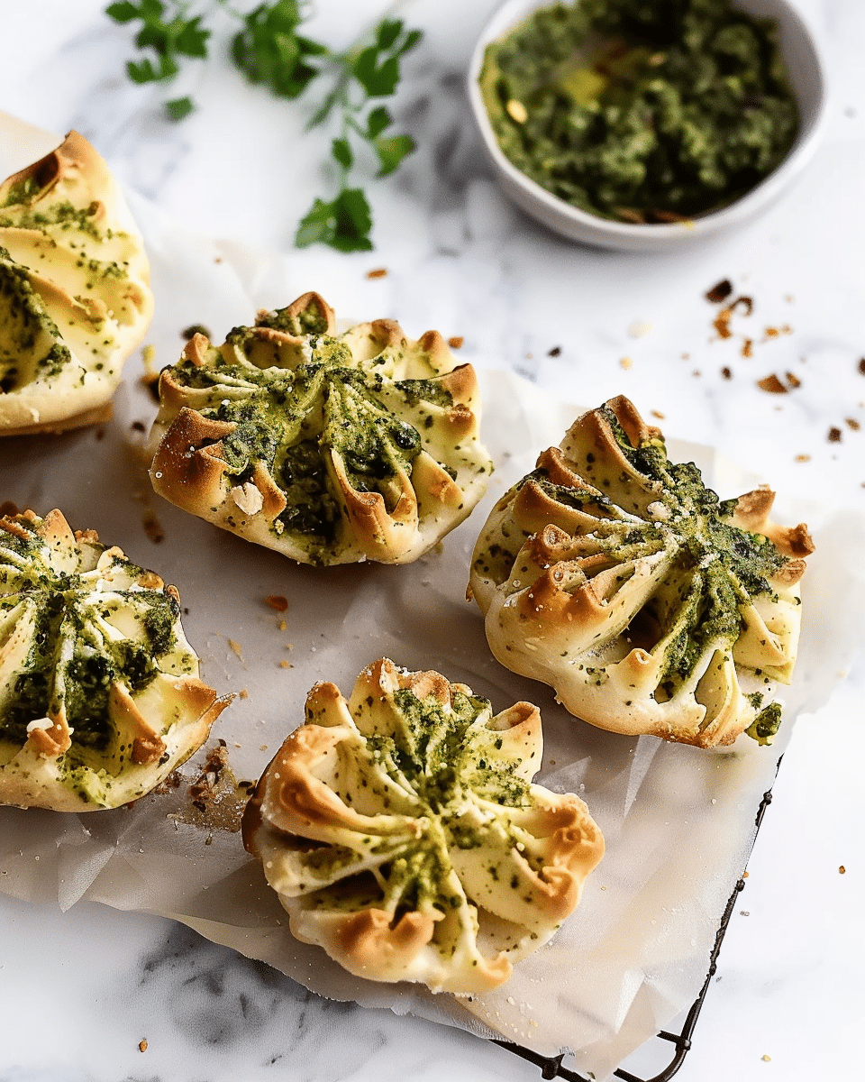 Cheese and Pesto Fantails