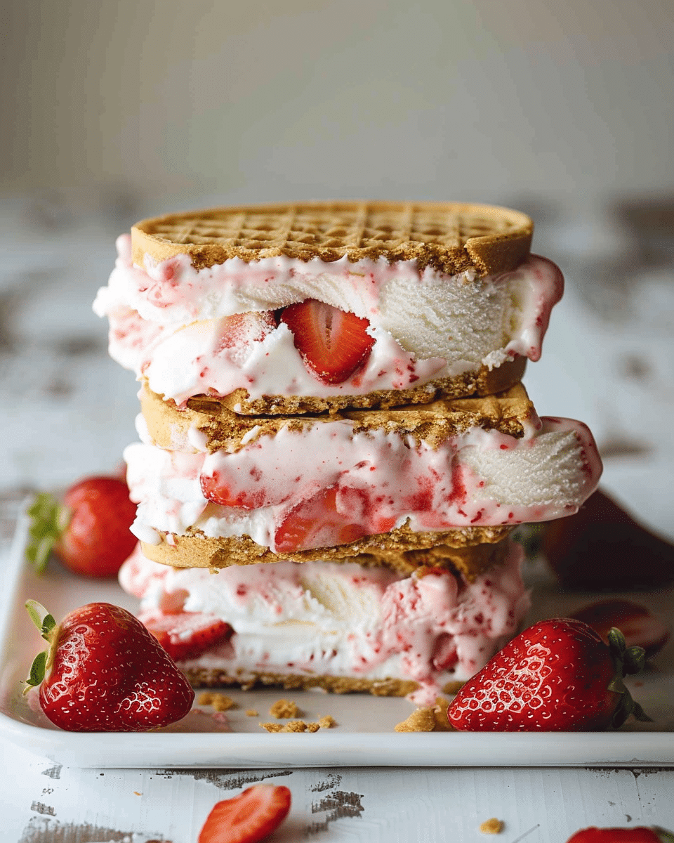 Healthy Strawberry Ice Cream Sandwich
