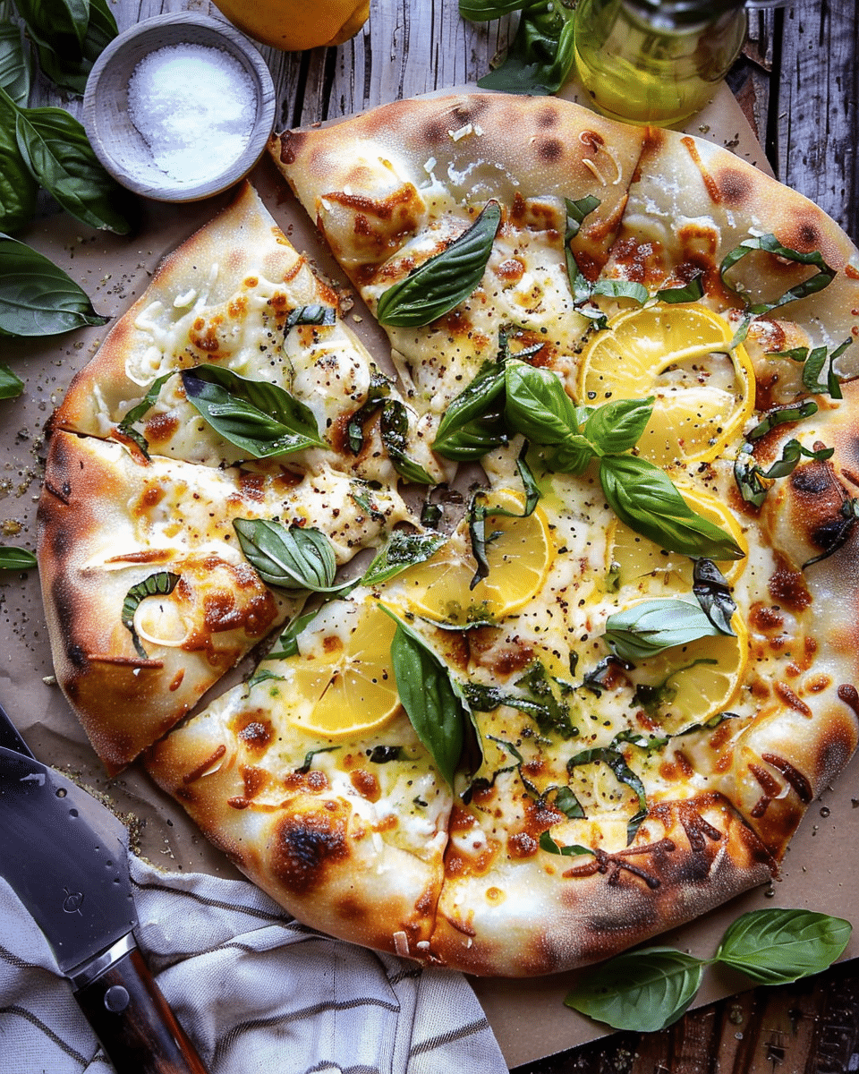 3 Cheese Lemon Basil Pizza