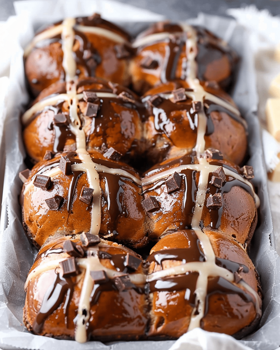 Chocolate Hot Cross Buns
