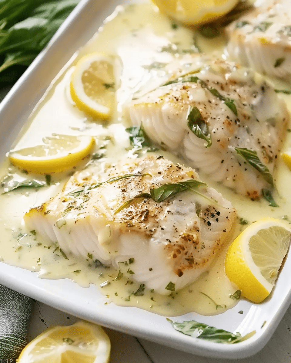Grouper with Lemon-Basil Cream Sauce