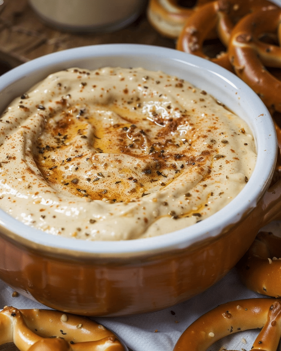 Rich And Creamy Pretzel Cheese Dip