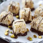 Coconut Bites with Chocolate and Pistachios