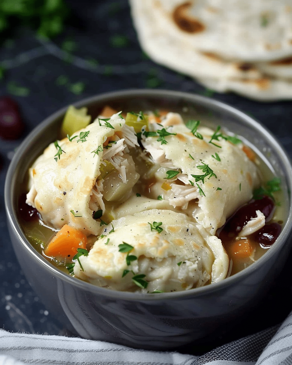 Leftover Turkey Soup and Stuffing Dumplings