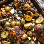 Sheet Pan Honey Garlic Chicken and Feta Potatoes