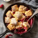 Cobbler with Layered Cream Cheese Biscuits