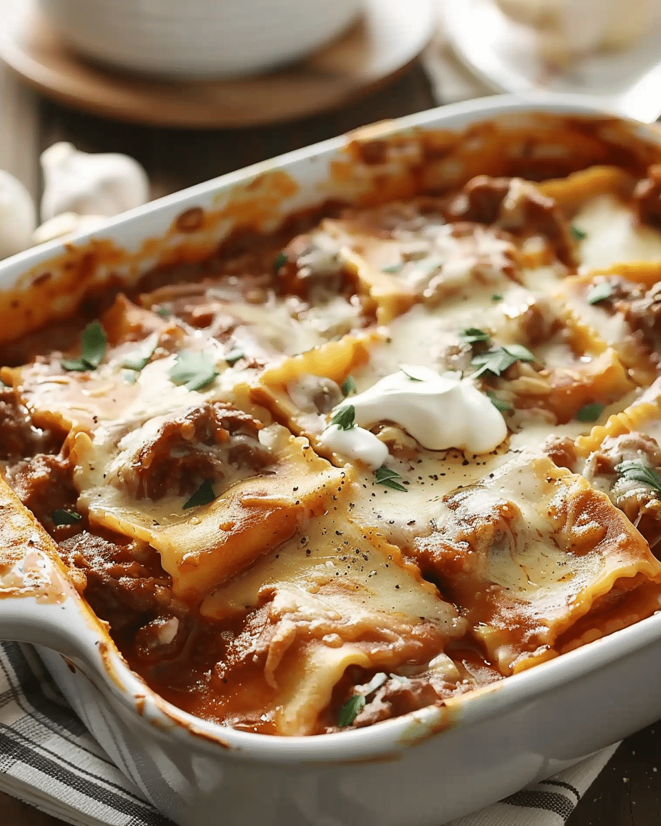 Microwave Ravioli Casserole